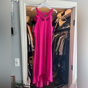 pink dress with back cutouts